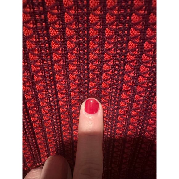 Kate Spade New York Textured-Stripe Knit Fit & Flare Red Burgundy Dress Sz XL - Picture 5 of 7